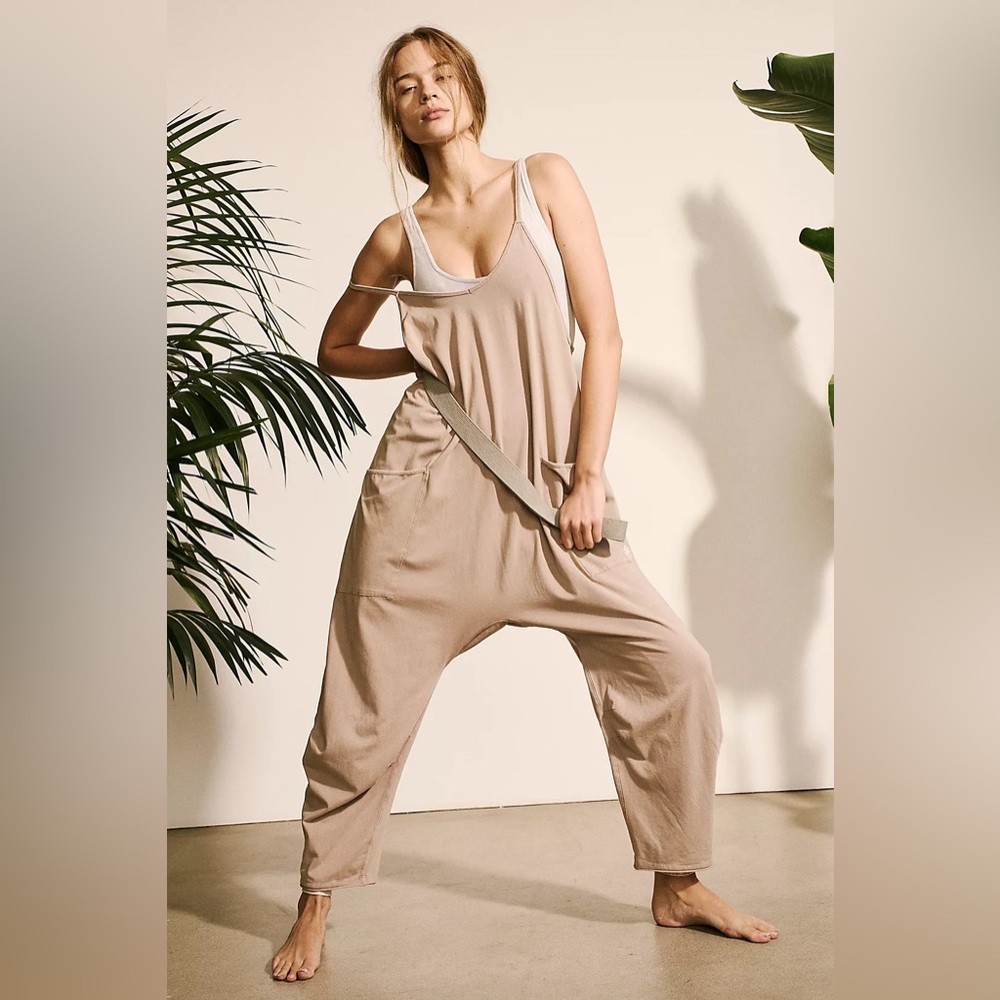 Free People FP Movement Hot Shot Onesie - Mocha Latte - Size Large